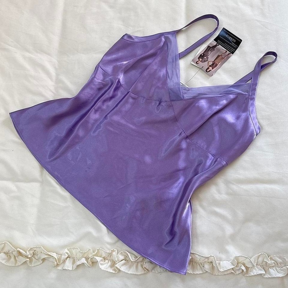 y2k george lavender satin cami top size large